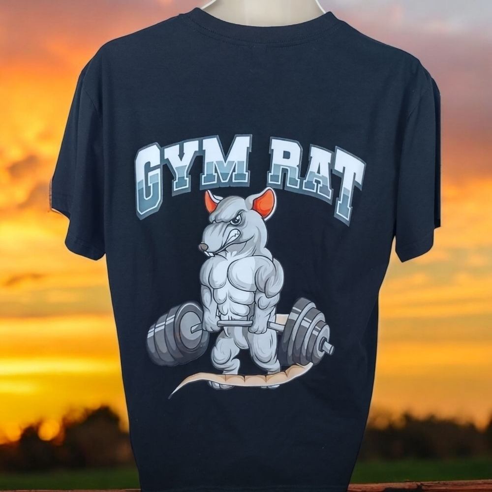Men's Size Large Gym Rat Fitness Bodybuilding Shirt By Chicyea Workout Gear